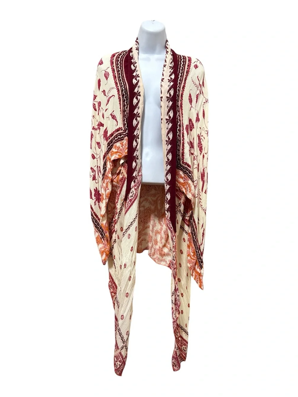 NWT Free People Cream Multi Kiss The Sky Butterfly Kiss Kimono One Size